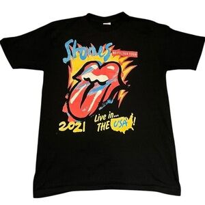 The Rolling Stones No Filter Tour 2021 black cotton t-shirt #TheRollingStones